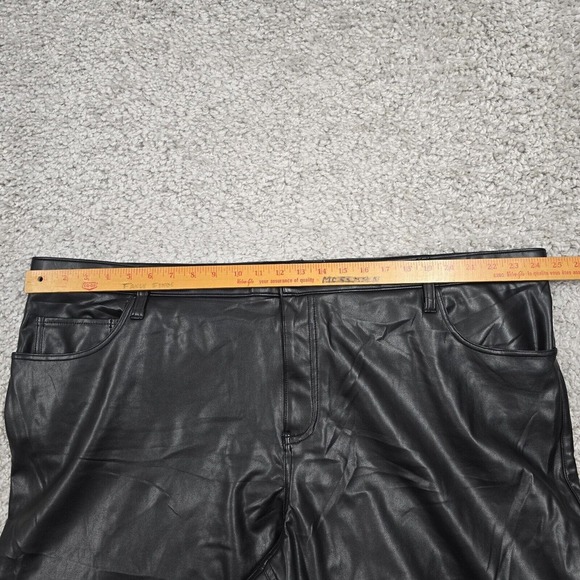 Abercrombie Fitch Pants Womens 37/24L Black 90s Relaxed‎ Jean High Waist Vegan - Picture 8 of 13